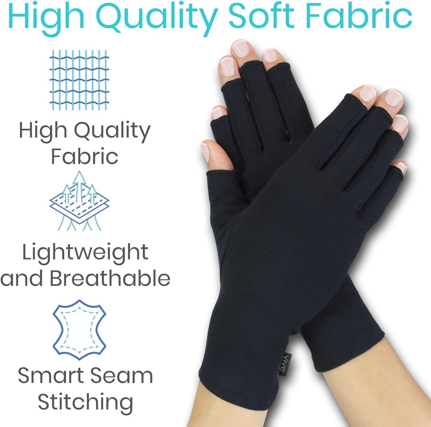 Arthritis Gloves - Men, Women Rheumatoid Compression Hand Glove for Osteoarthritis- Arthritic Joint Pain Relief - Carpal Tunnel Wrist Support - Open Finger, Fingerless Thumb for Computer Typing