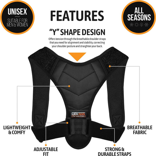 Posture Corrector for Men and Women, Upper Back Brace for Clavicle Support, Adjustable Back Straightener Belt and Providing Pain Relief from Neck, Back & Shoulder SMALL