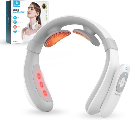 Portable Heated Neck Massager, FSA EMS Intelligent Electric Neck Massager with Heat and 3D Electrode Pads for Women Men